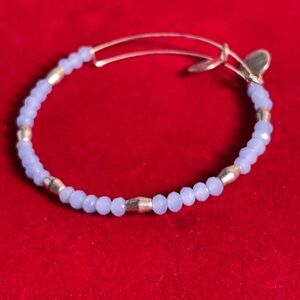 Alex and Ani Silver and Blue Beaded Bracelet